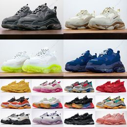 2024 Nouvelles couleurs 17w Triples Hommes Femmes Chaussures Casual Papa Plate-forme Baskets Sneaker Date Crystal Bottom Designer Baskets Plates Eur 36-45