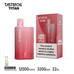 2024 Nieuwe komende Tastefog Tintan Fruitige Flavours 12000 Puffs 2% Nicotine Disposable Vape Box -apparaat