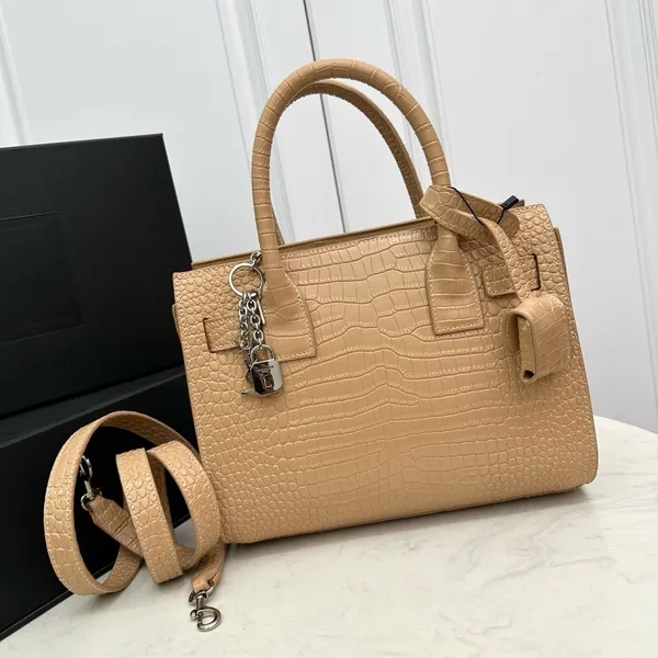 2024 Nuevo patrón de cocodrilo Bolso de mujer de cuero genuino YSLLLLLS Bolso de mano de diseñador Letra clásica Estilo interior de cuero genuino Bolso cruzado para mujer Bolso de hombro