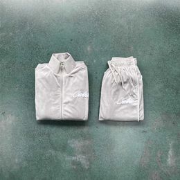Shuku – survêtement en velours avec fermeture éclair Crtz pour homme et femme, ensemble sweat-shirt et pantalon de survêtement de qualité originale, perceuse goutte à goutte, nouvelle collection 2024