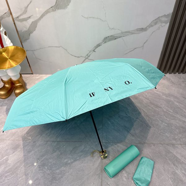 2024 Nouvelle poignée en cristal parapluie à cinq fois Petites parasols de soleil pliants Designer Luxury Womens Mens EXTA