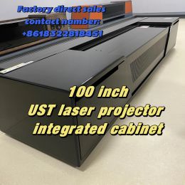 2024 NUEVO Pantalla de proyección Rising de piso Motorizado ALR personalizada 4K/8K UST Projector Integrado Gabinete para cine en casa 3D
