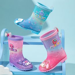 2024 Nieuwe schattige cartoon prinses Girls Crystal Rain Boots Kindergarten Girls Rain Rubber Boots Factory Groothandel en Stock