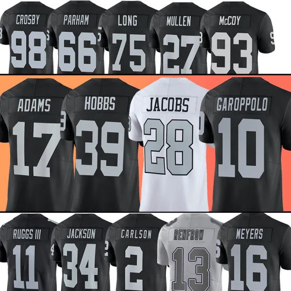 2024 New Davante Adams Jerseys de football Nate Hobbs Daniel Carlson Jimmy Garoppolo Maxx Crosby Josh Jacobs Hunter Renfrow Denzel Perryman Jakobi Meyers