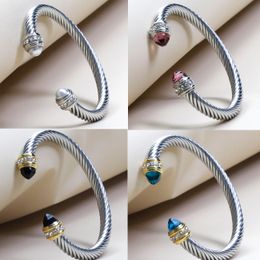 2024 Nouvelle série David Yaman Twisted Cuff Bracelet Charm Bracelet pour hommes Femmes Bracelets Crochet 7MM Fil Designer DY Bijoux Exquis Simple Bijoux Cadeau