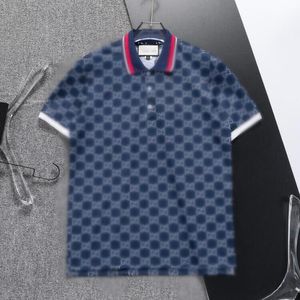 2024 New Deisnger Shirt Summer Men's Award's Short à manches à manches rouges Blue T-shirt Imprimé Double G Style Trendy Fashion Slim Fit Top Polo TEES 3XL