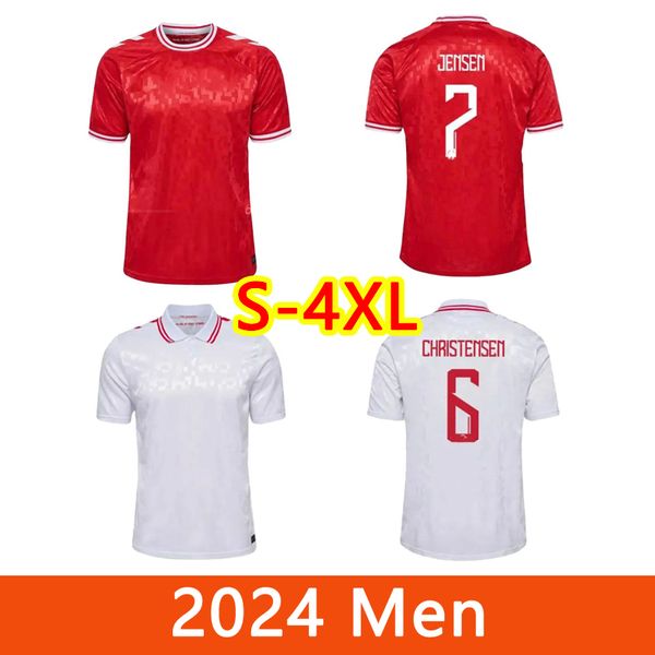 2024 Nouveaux maillots de football du Danemark 2024/2025 Maillot domicile et extérieur Hojlund Christensen Andersen Jensen Hjulmand Version joueur