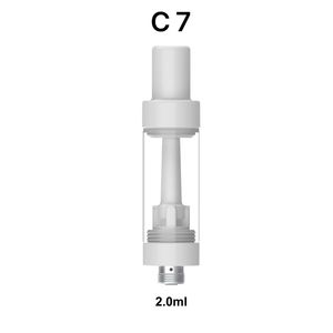 2024 NOUVEAU ATOMISIER DE DESIGNE C7 CARTRIDE 510 FIL COIL COIL 0,5 ml 1 ml 2 ml Cartouche d'huile Bobine de pointe en céramique Fumer le réservoir de céramique complet épais