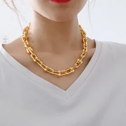 Collier en bambou type U pour femmes, nouveau Design de marque Love T, accessoires de bijoux, cadeau en cœur en Zircon, 2024