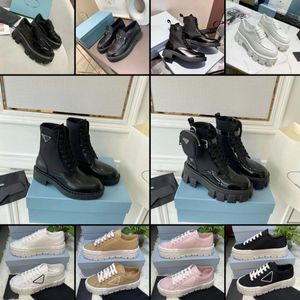 2024 NOUVEAU BOOTS BOOTS BOOTS LACE-UP Men des femmes Boots Boots Monolith Black Leather Platform Sneakers Classic Style Chaussures Matte Muis Trainers Bottes Luxury Martin