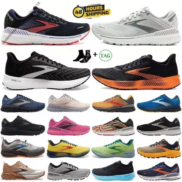 2024 Nuevo diseñador Brooks Lanzamiento 9 zapatillas para correr Hombres Ghost Hyperion Tempo Triple Blanco Blanco Gris Amarillo Naranja Naranja Glicerina Cascadia 22 20 16 zapatillas de deporte