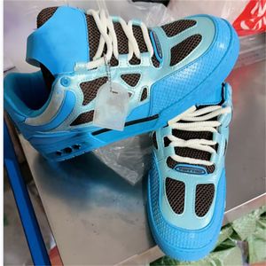 2024 NIEUWE Designer Casual Shoes Men Women Mode Running Shoes Rubber Platform Trainers Echte lederen sneaker veter skate schoenen Luxe Sports sneakers M10