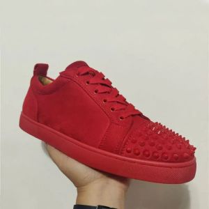 Tamaño 35-46 Zapatos de vestir de lujo Zapato de tenis de diamante Hombres Mujeres Entrenador de fondos rojos Zapatillas de deporte de baloncesto bajas Damas Carrera Caminata Clásico Zapato de goma negro