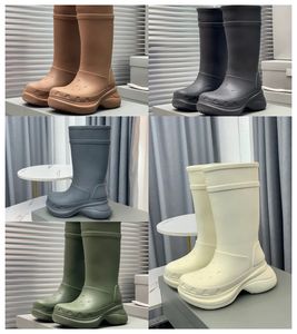2024 Nieuwe Designer Kids Crocse Echo Clog Summer Tall Rain Boots Knie-High Round Toe 6 cm Platform Rubber Sole Unisex Fashion Casual Couple Shoes Factory Footwear