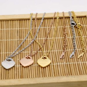 2024 Nieuwe designer ketting roestvrijstalen hart ketting ketting ketting korte vrouwelijke sieraden 18k gouden titanium enkele perzik