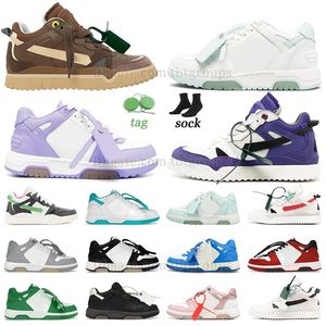 2024 Nouveau Designer Out Of Office Sneakers Offes Chaussures Casual Blanc Bas Tops Noir Kaki Mid Top Cuir Marche Tennis Hommes Femmes Mocassins Baskets Plateforme Baskets