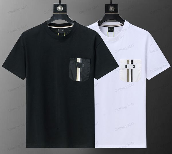 2024 Nouveau créateur d'été à manches courtes t-shirt lettre de poche imprimées hommes t-shirt t-shirt marque de luxe