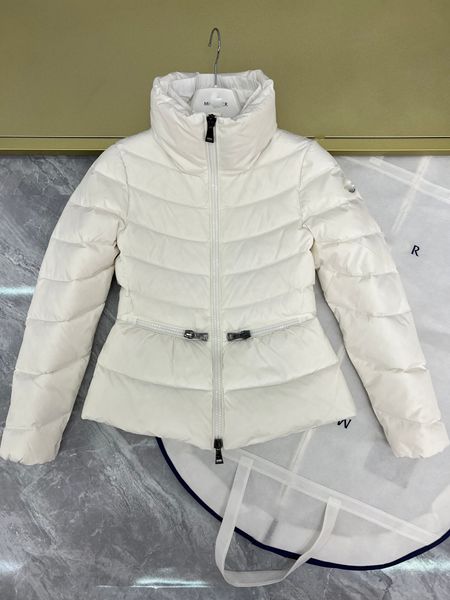 2024 Nuevo diseñador Mujer Chaqueta de invierno Parkas Salzman Francia París Mujer de lujo Puffer Chaqueta acolchada recortada 90 Pato blanco abajo Importado Original Personalizado