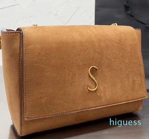 2024 nieuwe Designer Dames Kate Suède Keten Schoudertas Frankrijk Luxe Merk Vintage Nubuck Lederen Crossbody Handtas Dame Kettingen Riem Grote Flap Messenger Bags