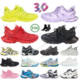 2024 Nuevo diseñador Mujeres zapatillas para hombres Paris Runner Track 3.0 Transmitir entrenadores Sense Borgoña Deconstrucción Jogging Skinking Skingers Scarpe Zapatos Size EUR36-45