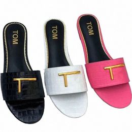 2024 NIEUWE DHGATE FI Sandalen Designer Dames Tom Black Flip Flop Men Ford Rubber Flat Sliders Luxe Sandale Hotel Mule Slide Summer Mius Loa Z5JF#