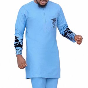 2024 Nuevo Diki Natial Dr African Men's Boubou Impreso Top y pantalones Traje Boda Dr Sunday Oración Casual Slim Suit w6uX #