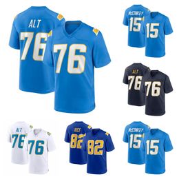 2024 Nouveau repêchage de choix de premier tour Jersey Jersey Football Jerseys 82 Brenden Rice 76 Joe Alt 15 Ladd McConkey Jersey Game de jeunesse féminine pour hommes personnalisé S-6XL