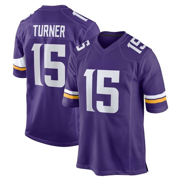 2024 Nouveau repêchage de premier tour de choix Jersey Jersey Football Jerseys 9 J.J.McCarthy 15 Turner Jersey Game de jeunesse féminine masculine Custom n'importe quel nom n'importe quel numéro