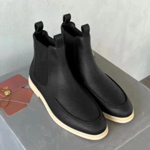 Lujos Diseñador Mocasín Zapatos de vestir Loroo Martin Botas Caminata Zapatos Chelsea Hombre Piel Tobillo Plano Piana Mocasín Regalo Invierno Moda para hombre Al aire libre Zapato casual Zapatilla de deporte