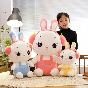 Almohada de conejo con auriculares para niños, juguete de peluche súper suave de cristal, regalo para novias, muñecos, regalos de Navidad para cumpleaños de niños, novedad de 2024