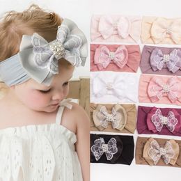 2024 Nouveau nylon européen et américain Satin Swallowtail Bow Sangle de cheveux pour enfants Accessoires pour cheveux de bébé Filles bandeau princesse