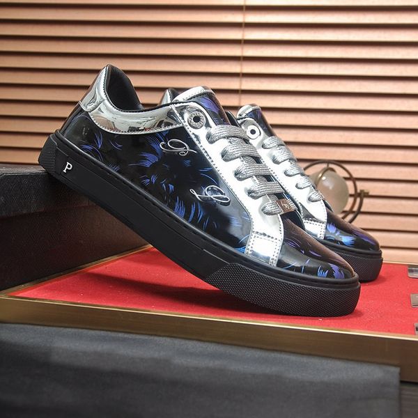 2024 Nouvelle station européenne PP Men Chaussures décontractées Summer Skate Sneakers Men's Men's Brepwant Great En cuir Trainers en cuir EU38-45