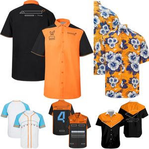 2024 nuevas camisas de manga corta para hombres F1, camisas casuales de verano del equipo de Fórmula 1, camisa cómoda con botones, camisetas de moda para hombre de talla grande