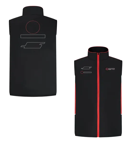 2024 Nouveau F1 Racing Gilet Formule 1 Teamwear Veste sans manches Toutes saisons Logo de l'équipe Fans Zip Vest Sweat-shirt Hommes Manteau chaud coupe-vent