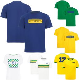 2024 nouveau Logo de l'équipe F1 T-shirt pilotes de Formule 1 T-shirt commémoratif été hommes décontracté mode rayé T-shirts maillot de sport