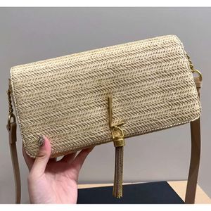 2024 Nouveaux sacs de mode Sac à bandoulière de créateur de paille de paille pour sac à main Couleur assortie Cossbody Campe Camera Fashion Beach Woven Sacs à un épaule Pourse