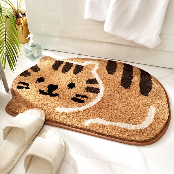 2024 NUEVA Moda Baño Animal Cats Bañera de la alfombra de cuatro hojas Color sólido