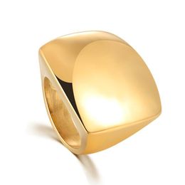 2024 Nieuwe mode Big Square ringen vrouwelijke gouden kleur 14k gele gouden ringen voor dames sieraden anillos mujer quowp