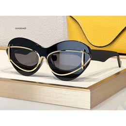 2024 Nieuwe Modeontwerper 40119 zonnebril voor vrouwen acetaat metalen dubbel frame cat eye bril zomer avant-garde persoonlijkheid stijl top kwaliteit Anti-Ultraviolet