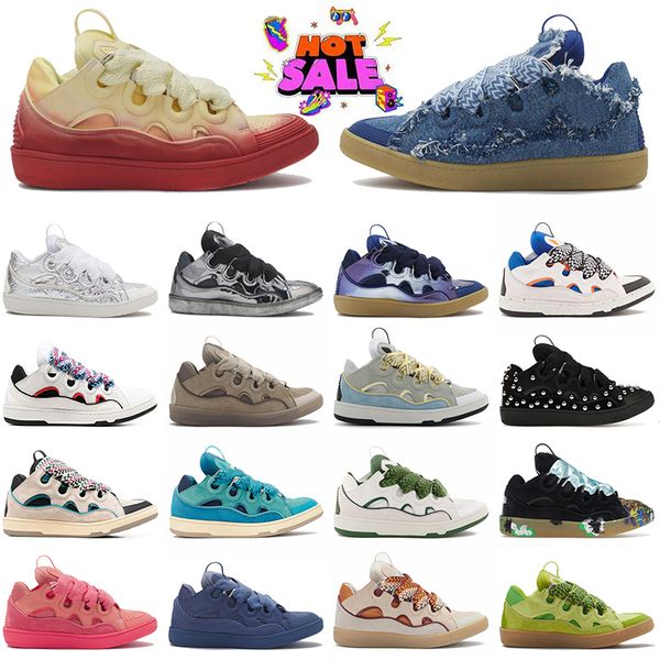 2024 Nouveau créateur de mode Lavins décontractés chaussures de trottoir Low Og Og Femme originale Hightop Suede Flat Trainers Luxury Plateforme de luxe Coube Coube Rubber Nappa Sneakers