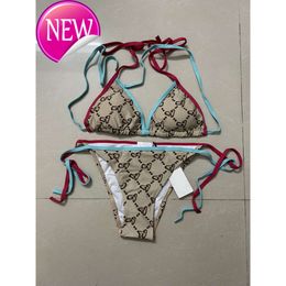 2024 Nieuwe modeontwerper Sexy bikini sets goedkope zwempak vrouwen vintage string micro deksel dames sets bedrukte badpakken zomerstrand slijtage #107