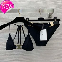 2024 Nieuwe modeontwerper Sexy bikini sets goedkope zwarte cel s luxe zwempak dames zwempakken tank string deksel tweedelige vrouw badpakken