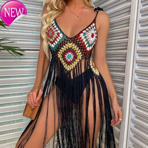 2024 Nieuwe modeontwerper Sexy bikini sets goedkope dames gehaakte boho cover up sexy holle rand zoom strand jurk zomer dames badpakken strandkleding tunieken rok 230