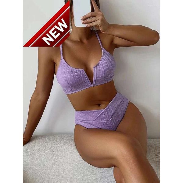 2024 NUEVO diseñador de moda Sexy Bikini Sets Womens Sexy Bikinis Bikinis Mujeres profundas V Cuello sólido Sólido Femenino Femenino