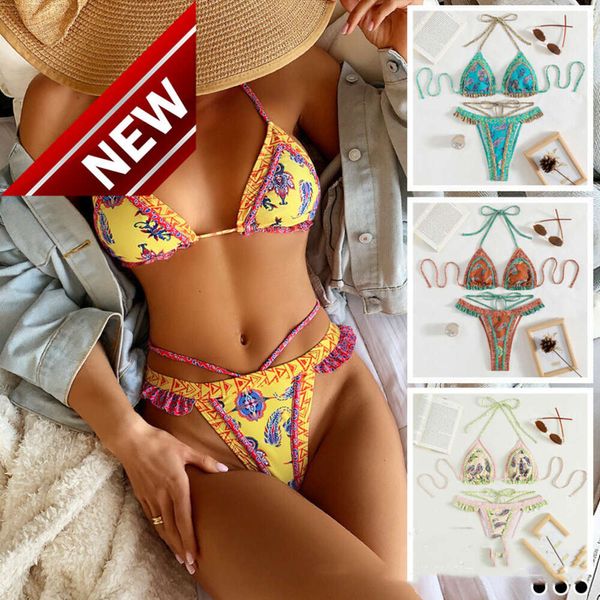 2024 NUEVO diseñador de moda Sexy Bikini Sets para mujeres baratas estampado sexy bikinis micro bikini mujeres de la cintura alta traje de baño de bicina brasileña