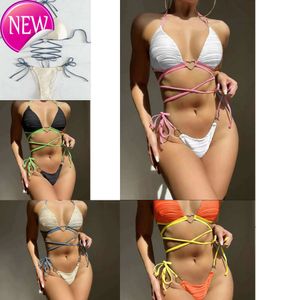 2024 NOUVEAU créateur de mode en gros de maillots de bain pour femmes sexy Sexy S Bikinis Sets New Sweet Womens Clear Strap Shape Sweet Baths Bathing Costumes Swim Wear Beach Woman S