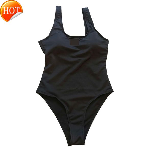 2024 Nuevo diseñador de moda para mujeres al por mayor para mujeres Sexy Women Black One Piece Bikinis Summer Summer Swim Biquinis Carta de vacaciones impresas Baño de primavera caliente Su