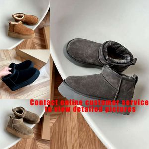 2024 Nuevo diseñador de moda Mujer Invierno Ultra Mini Bota Botas australianas Diseñador para hombres Plataforma de cuero real Botines cálidos de piel de tobillo Zapato lujoso de gran tamaño