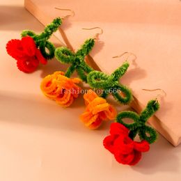 Boucles d'oreilles en forme de fleur pour femmes et filles, faites à la main, bijoux de fête de mariage, accessoires de vacances, cadeau, nouvelle mode 2024