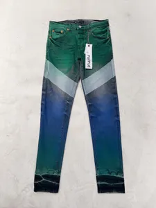 2024 Nouvelle mode Purple Mens Designer Jeans Men Men décontracté Slim Cowboy Pantalon Green Doodle Purple Hip Hop Street Pant 29-40